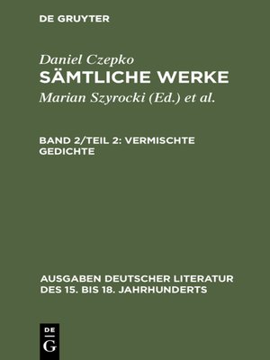 cover image of Vermischte Gedichte